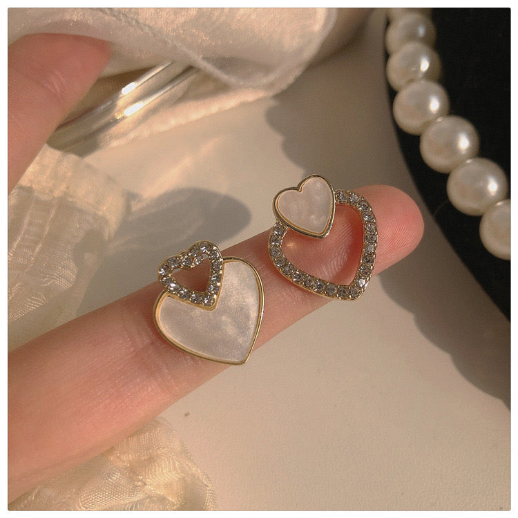 Double Heart Studs