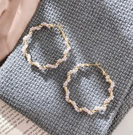 Twisted Pearl Hoops
