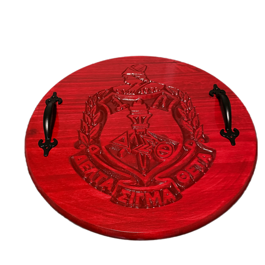 Delta Sigma Theta Minerva Crest serving tray