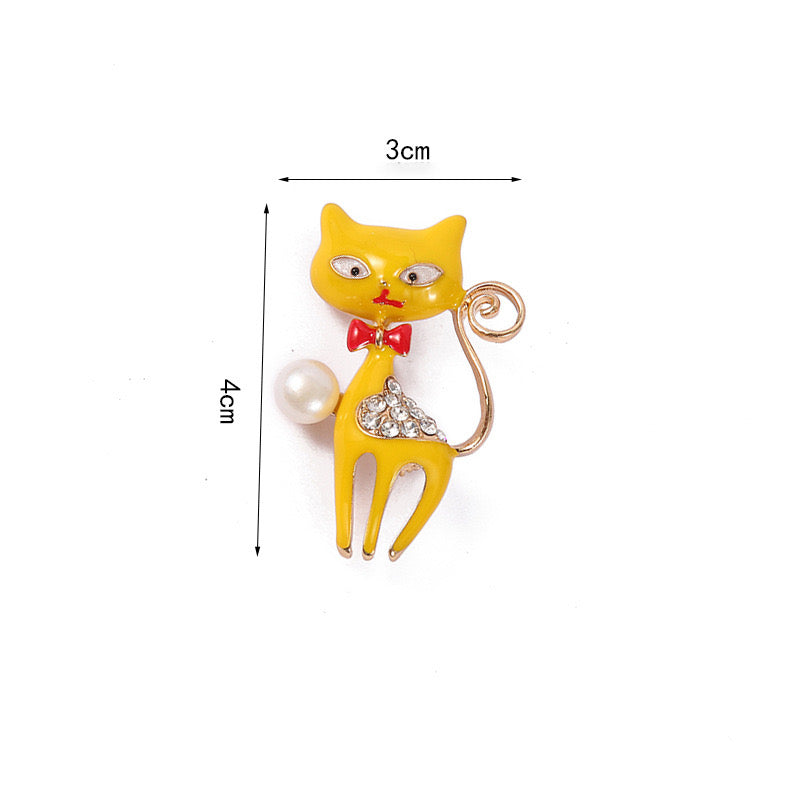 Yellow Cat Brooch