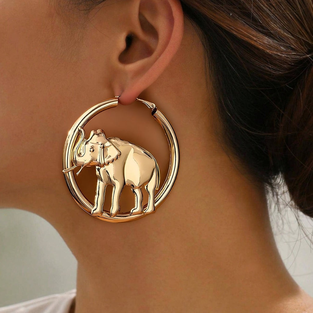 Elephant Hoop Earrings