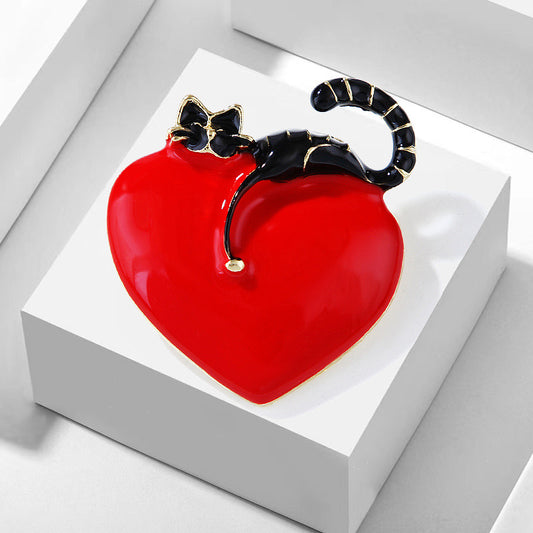 Cat Heart Lapel Pin