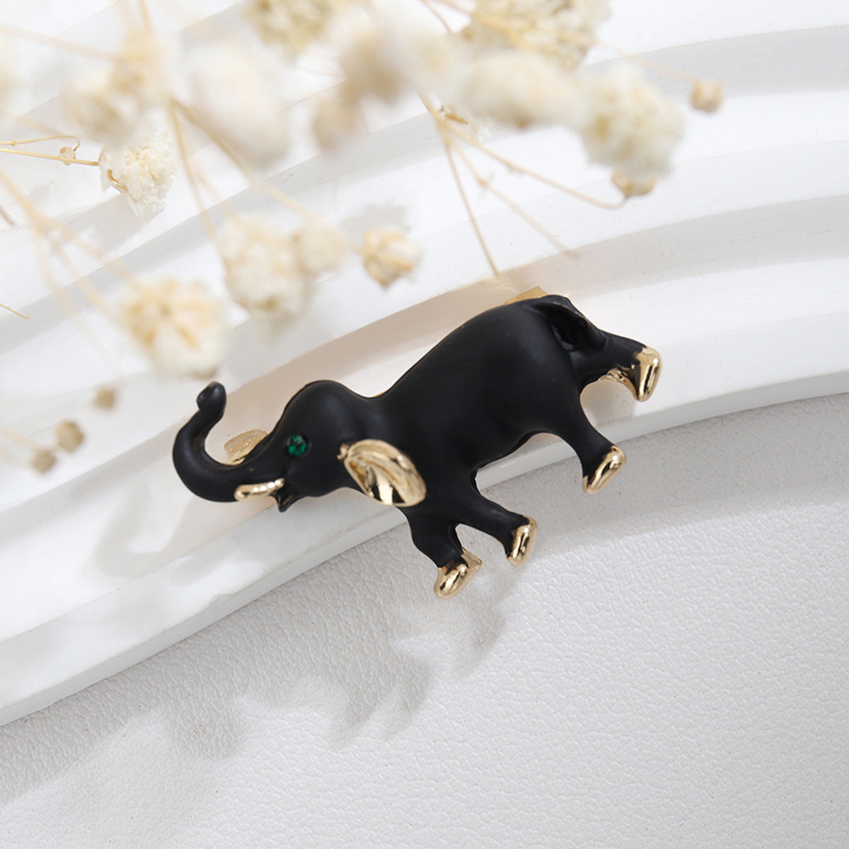 Black & Gold Elephant Pin