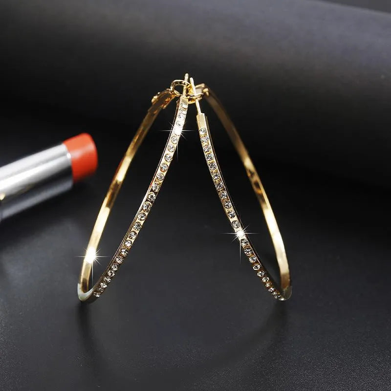 Rhinestone Hoop Earrings