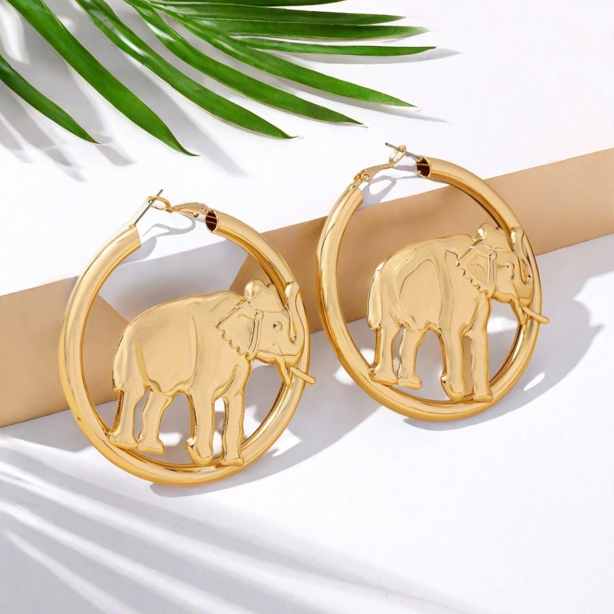 Elephant Hoop Earrings