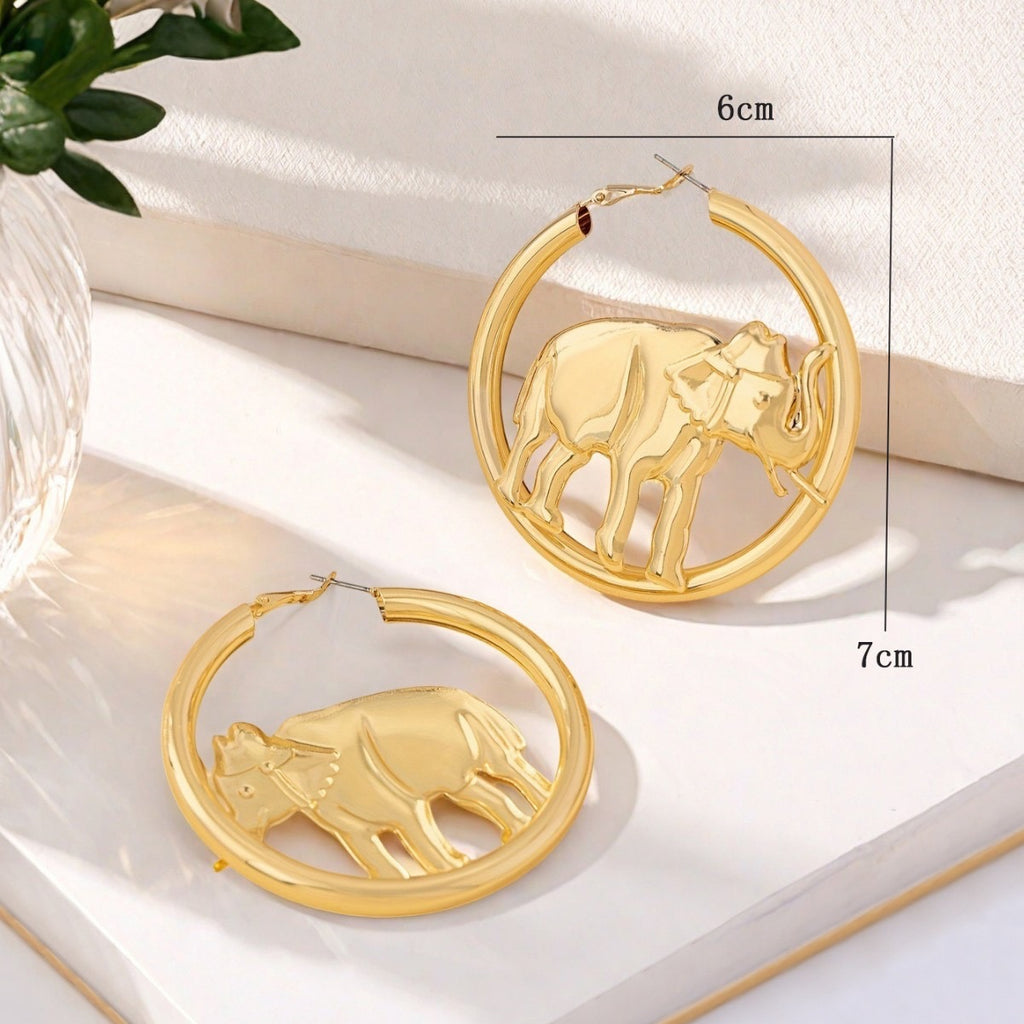 Elephant Hoop Earrings