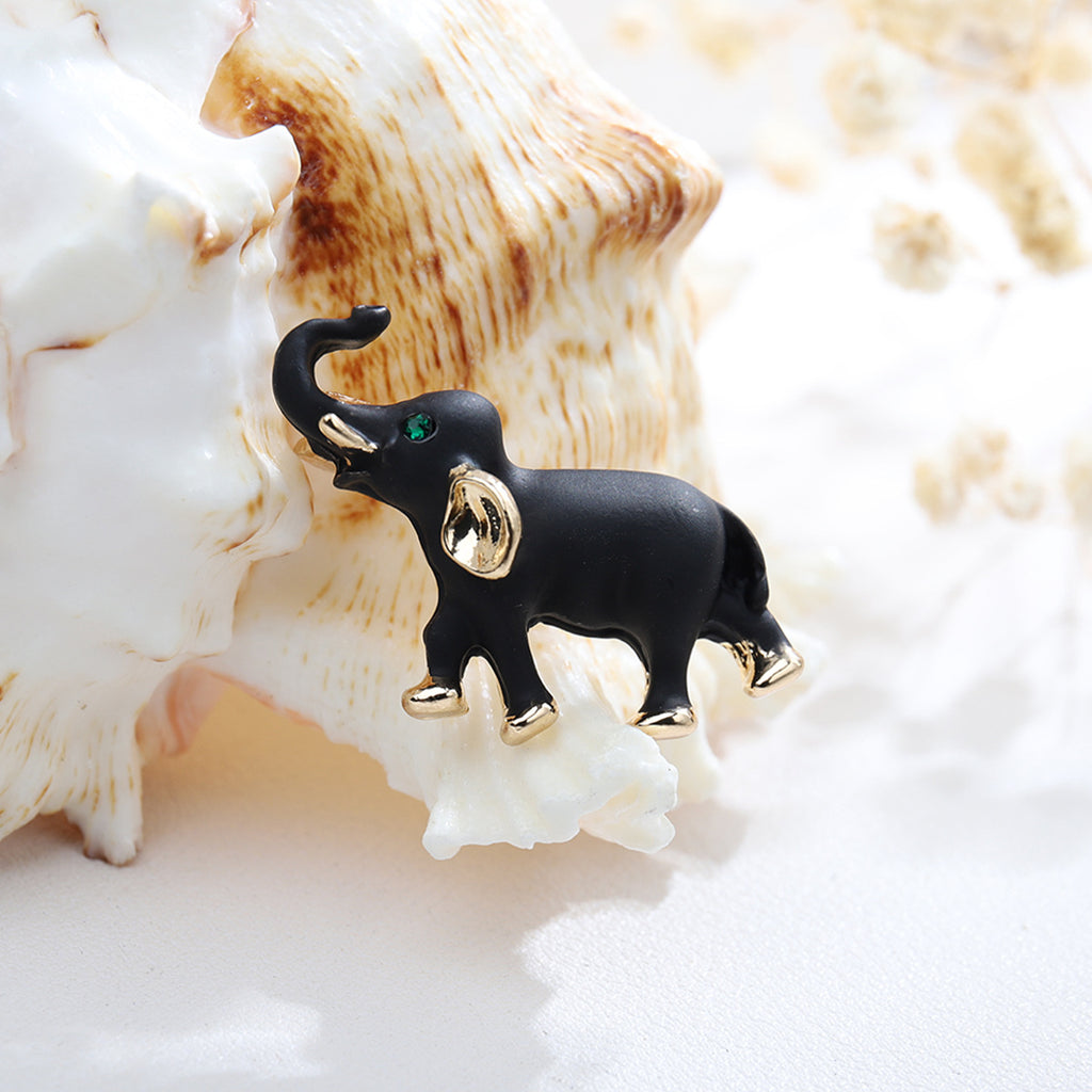 Black & Gold Elephant Pin