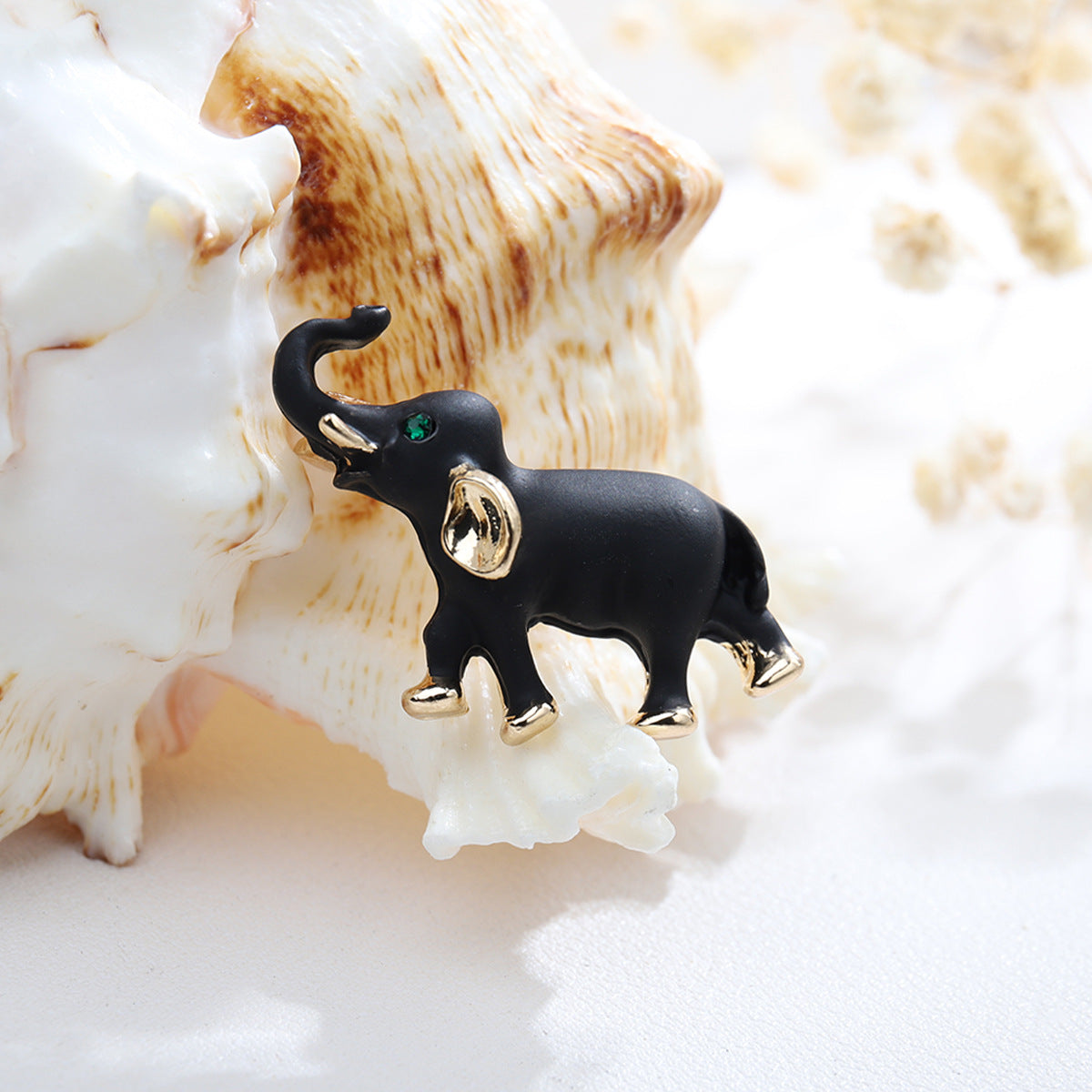 Black & Gold Elephant Pin