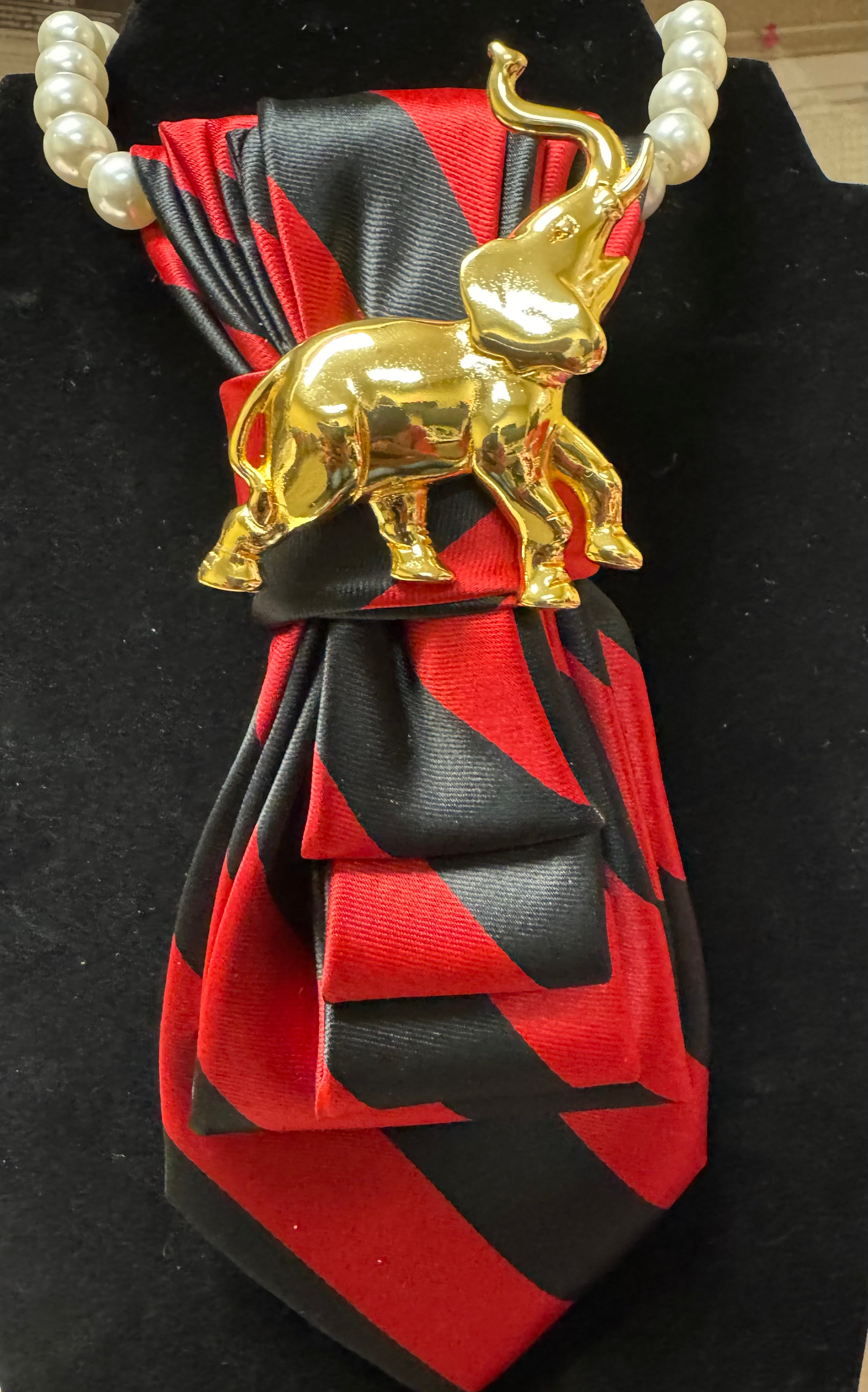 Striped Elephant Tie