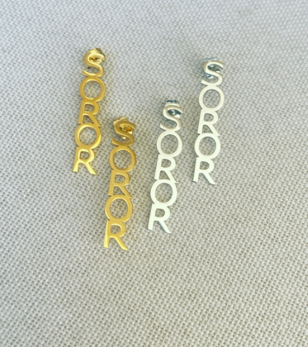 Vertical Soror Ear Studs