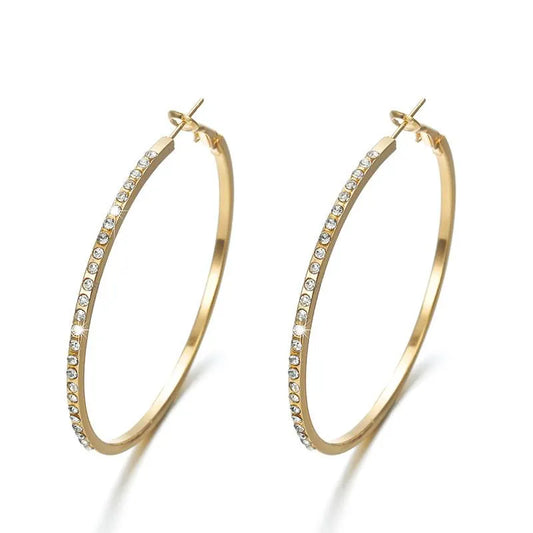 Rhinestone Hoop Earrings