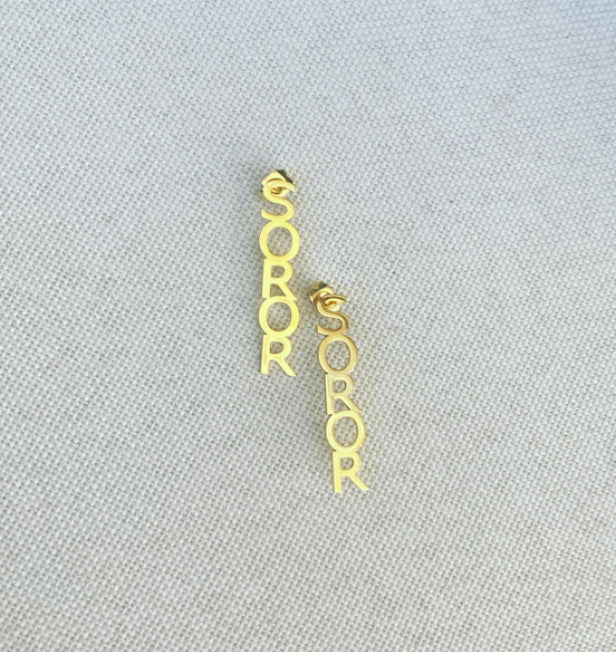 Vertical Soror Ear Studs