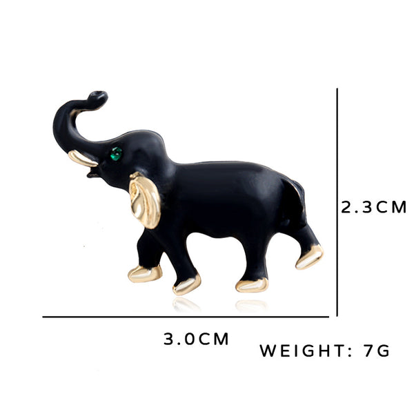 Black & Gold Elephant Pin