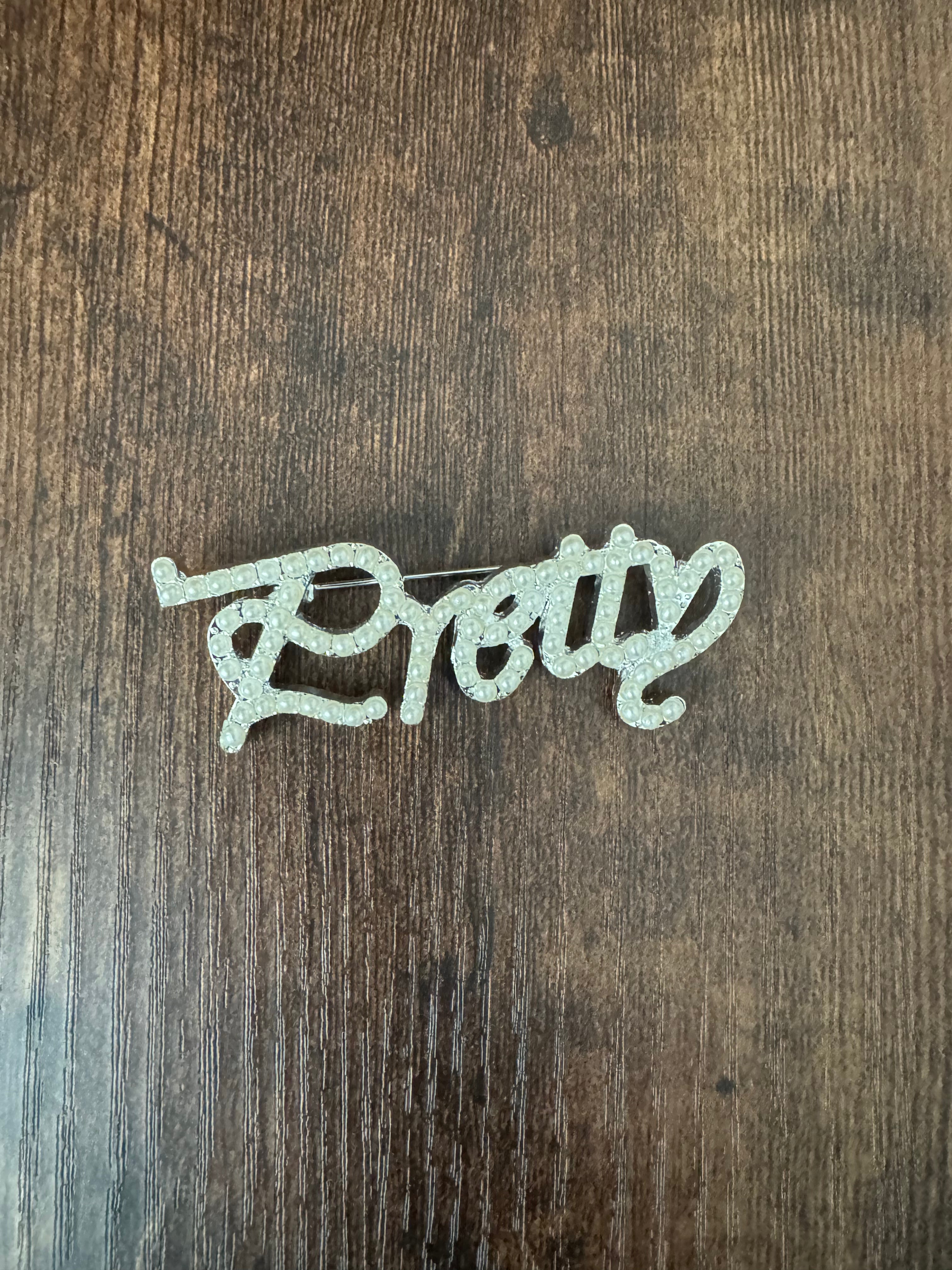 “Pretty” pearl lapel pin