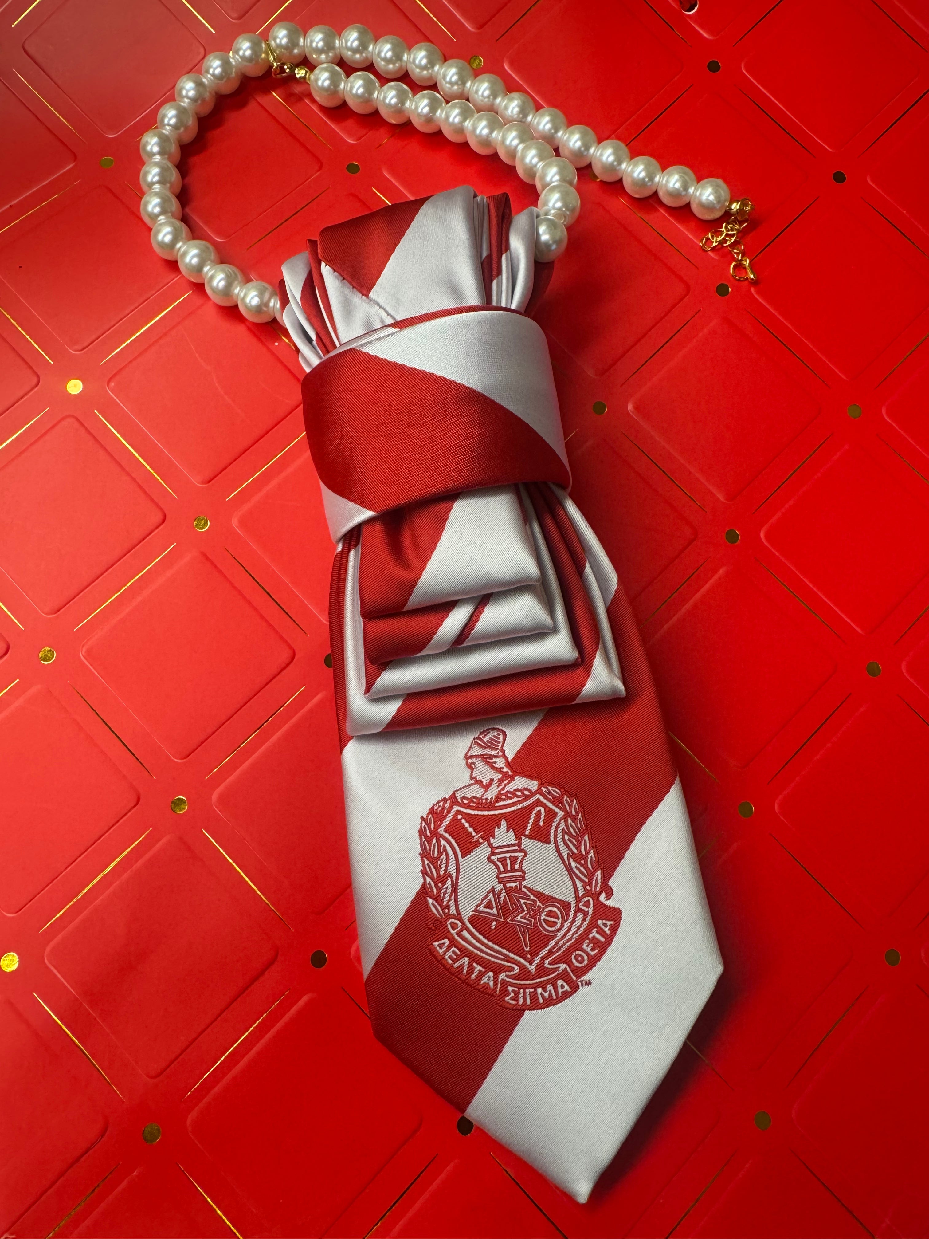 RW Striped Tie w/ Red Shield