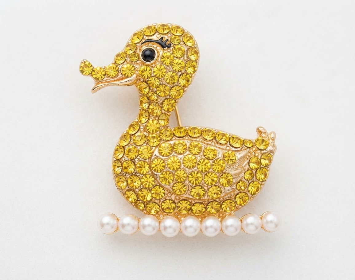 Rhinestone Duck Pin