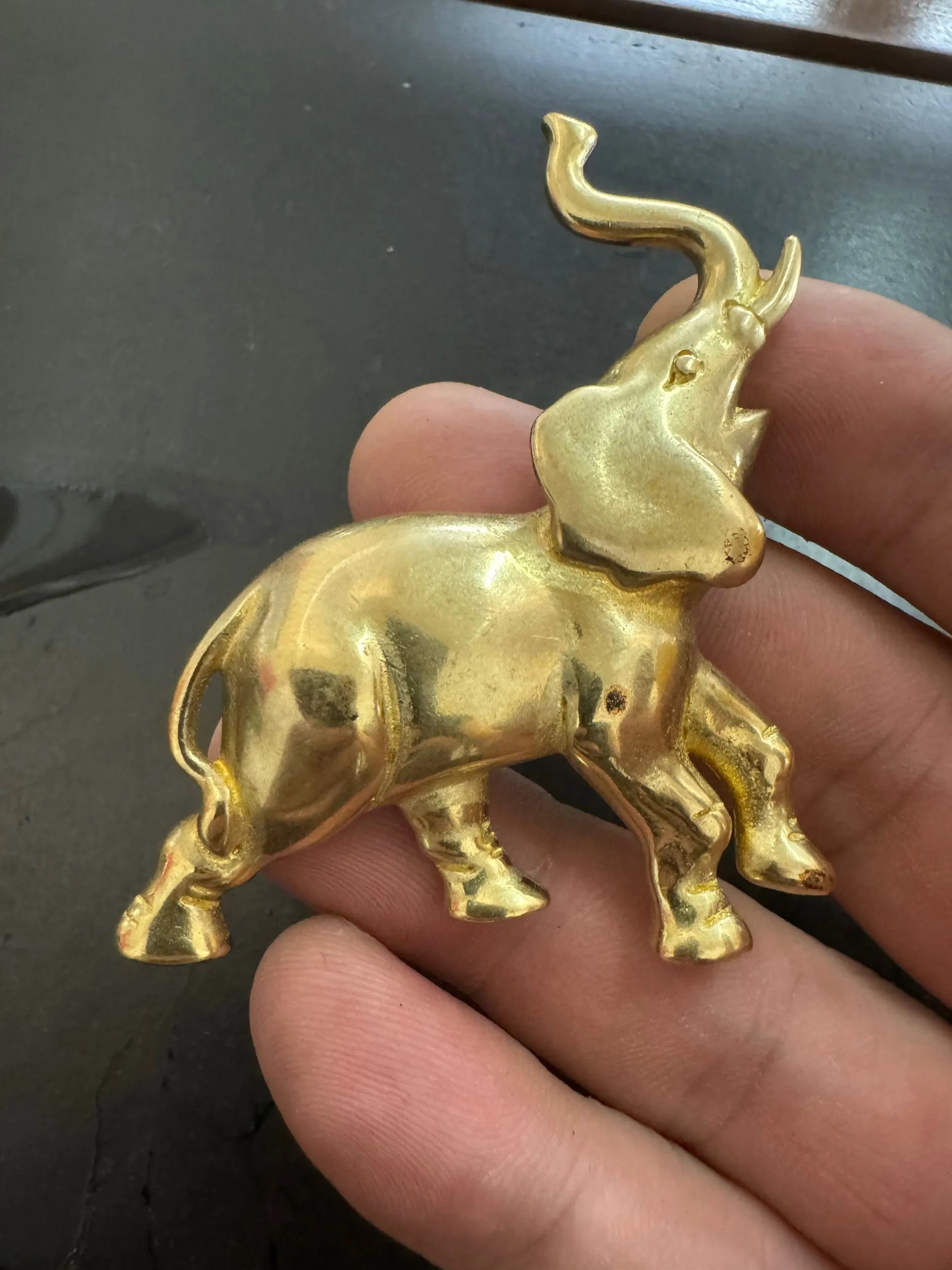 Golden Elephant Brooch