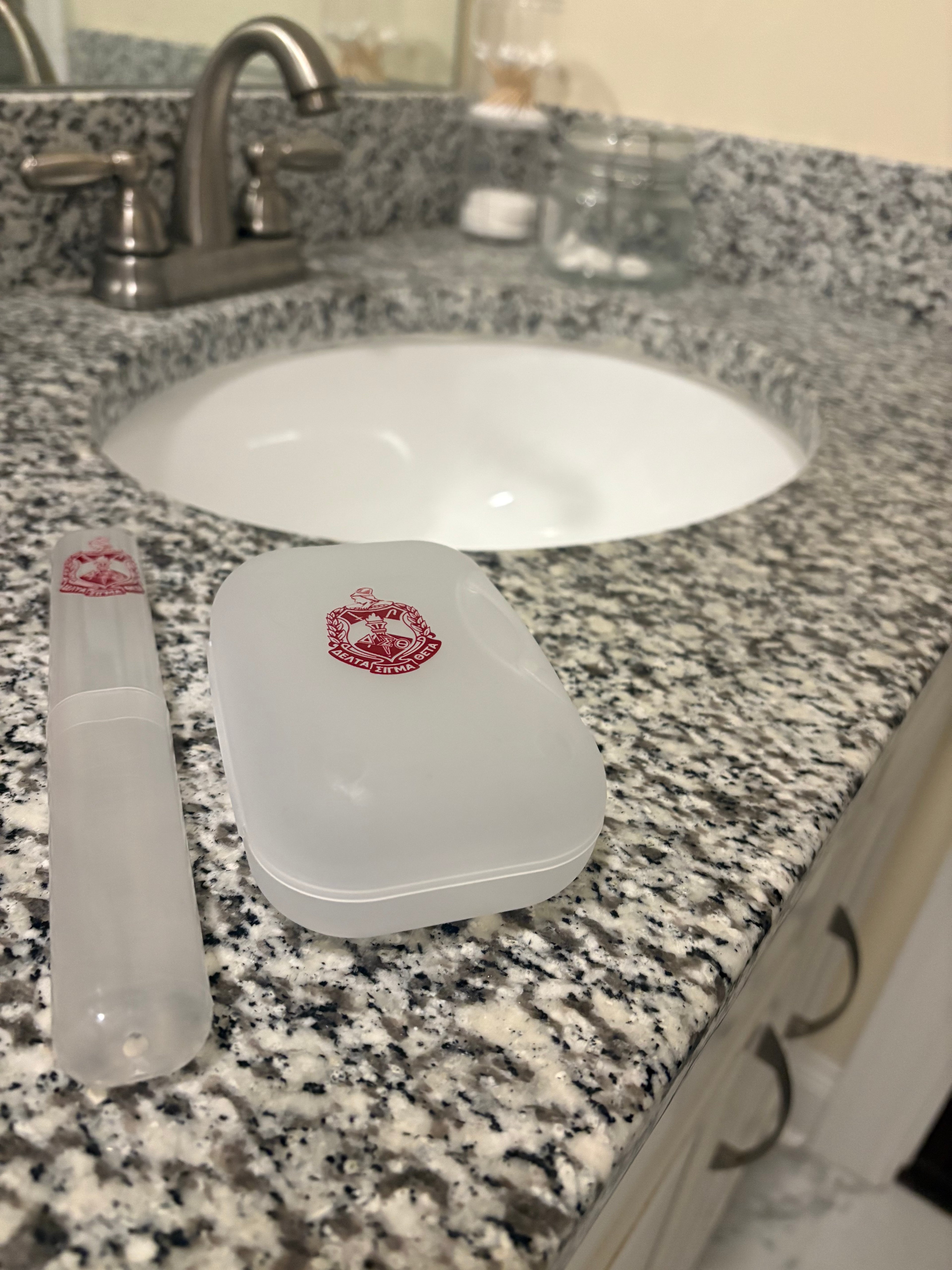 Sorority Travel Essentials Set: Toothbrush and Soap Holder