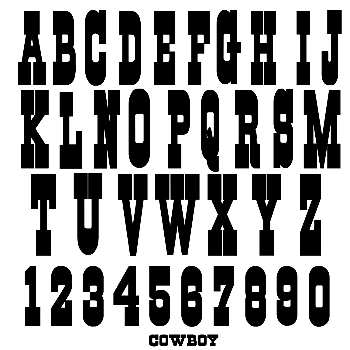 COWBOYS FONT SIGN