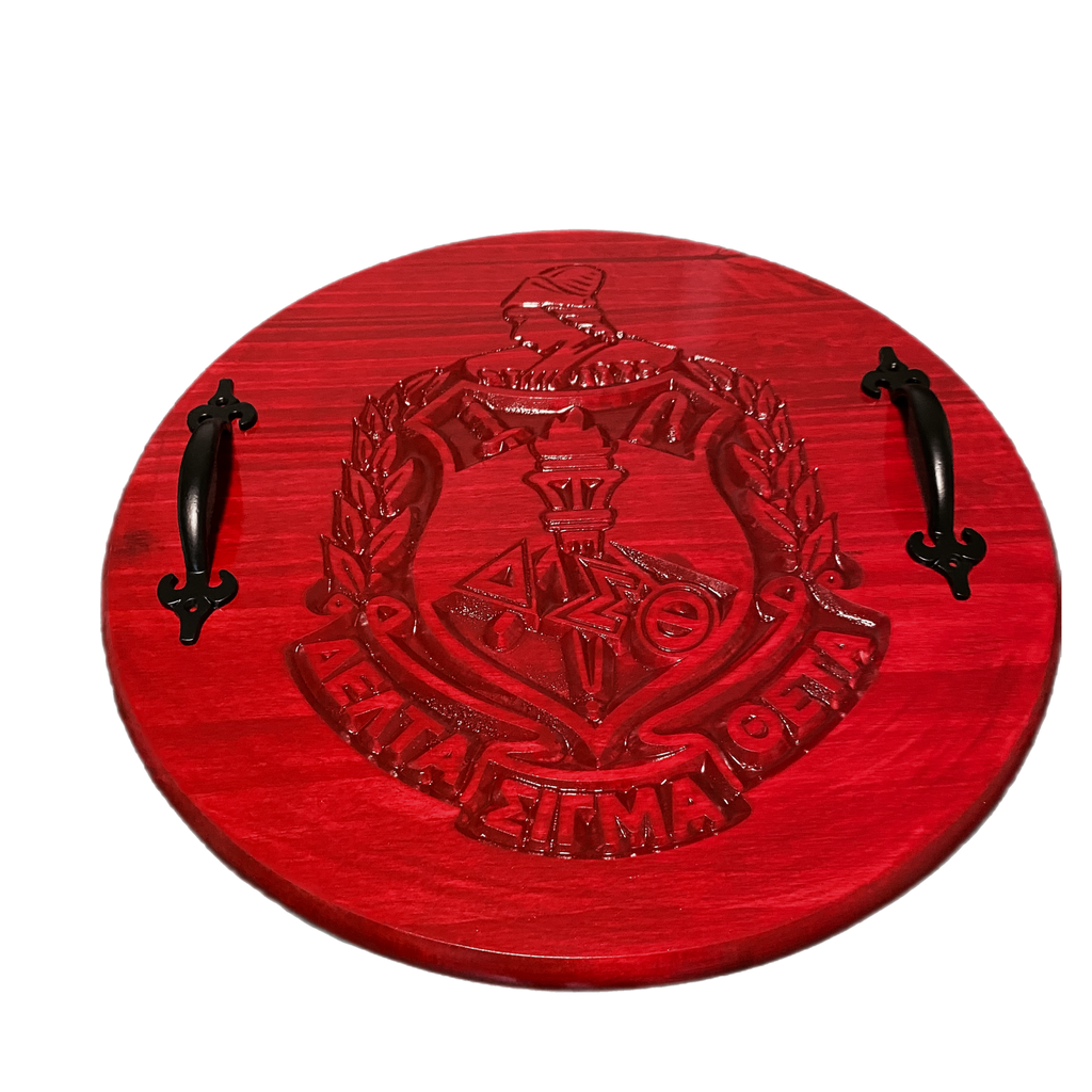 Delta Sigma Theta Minerva Crest serving tray