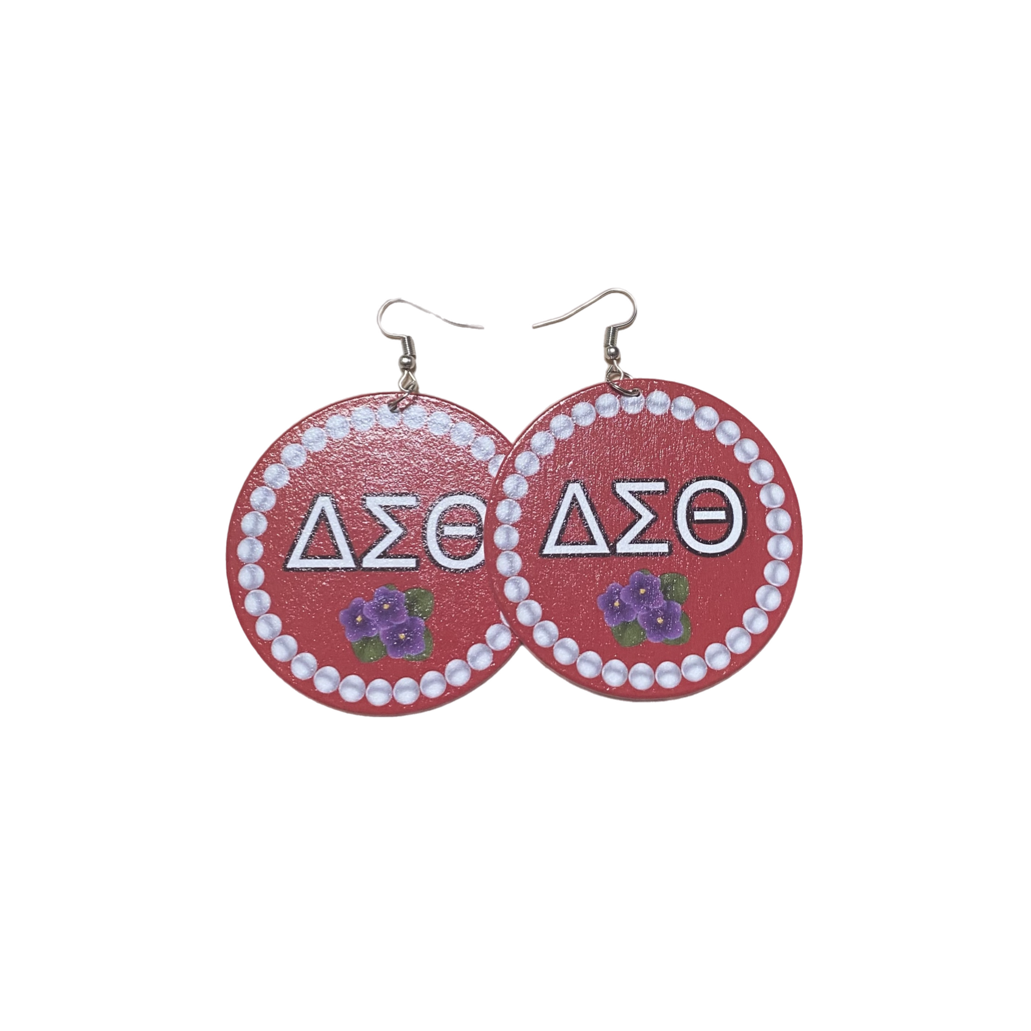ΔΣΘ wooden earrings