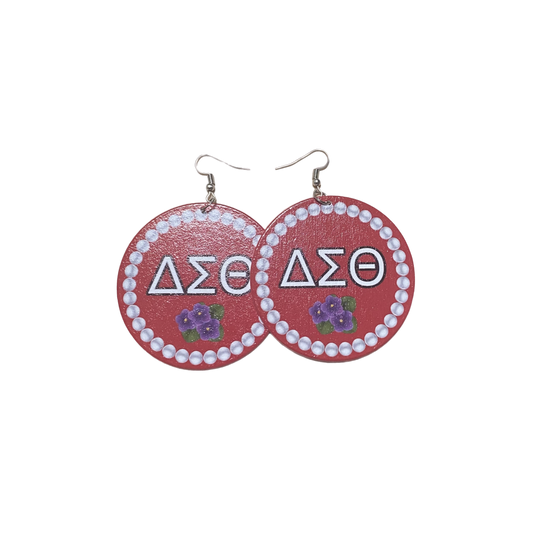 ΔΣΘ wooden earrings