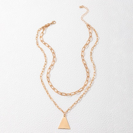 Double Chain Pyramid Necklace