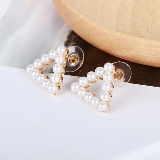 Pyramid Pearl Studs