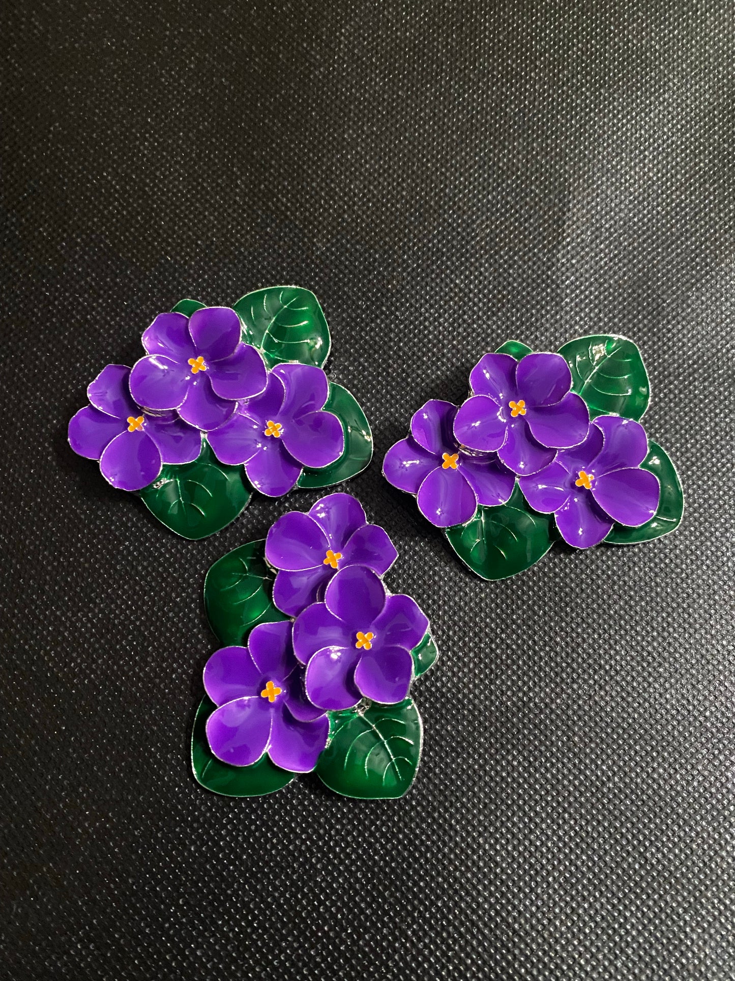 African Violet Brooch