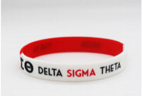 White ΔΣΘ Silicone Wristband