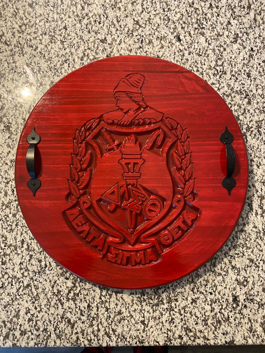 Delta Sigma Theta Minerva Crest serving tray