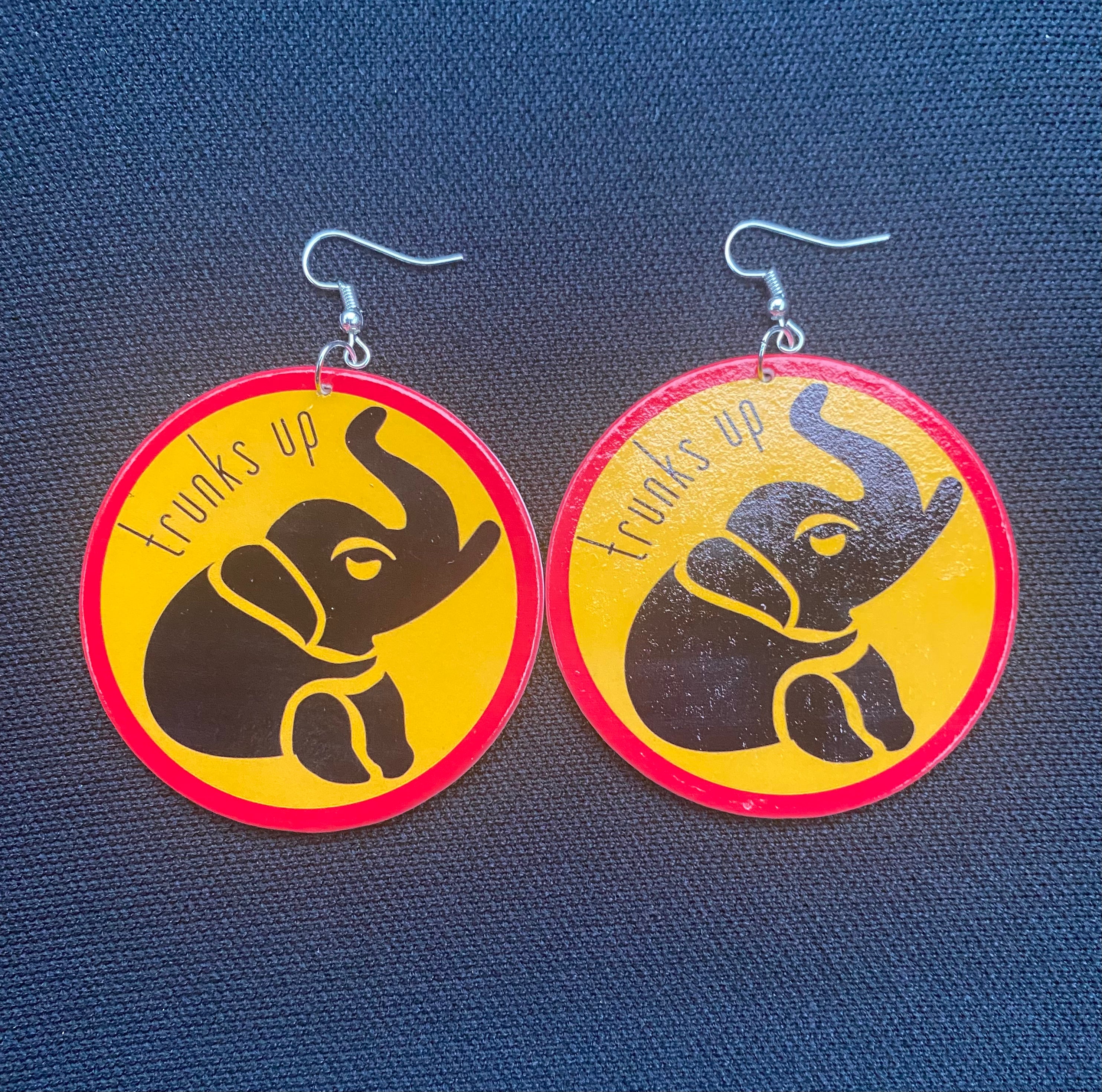 Trunks Up wooden earrings