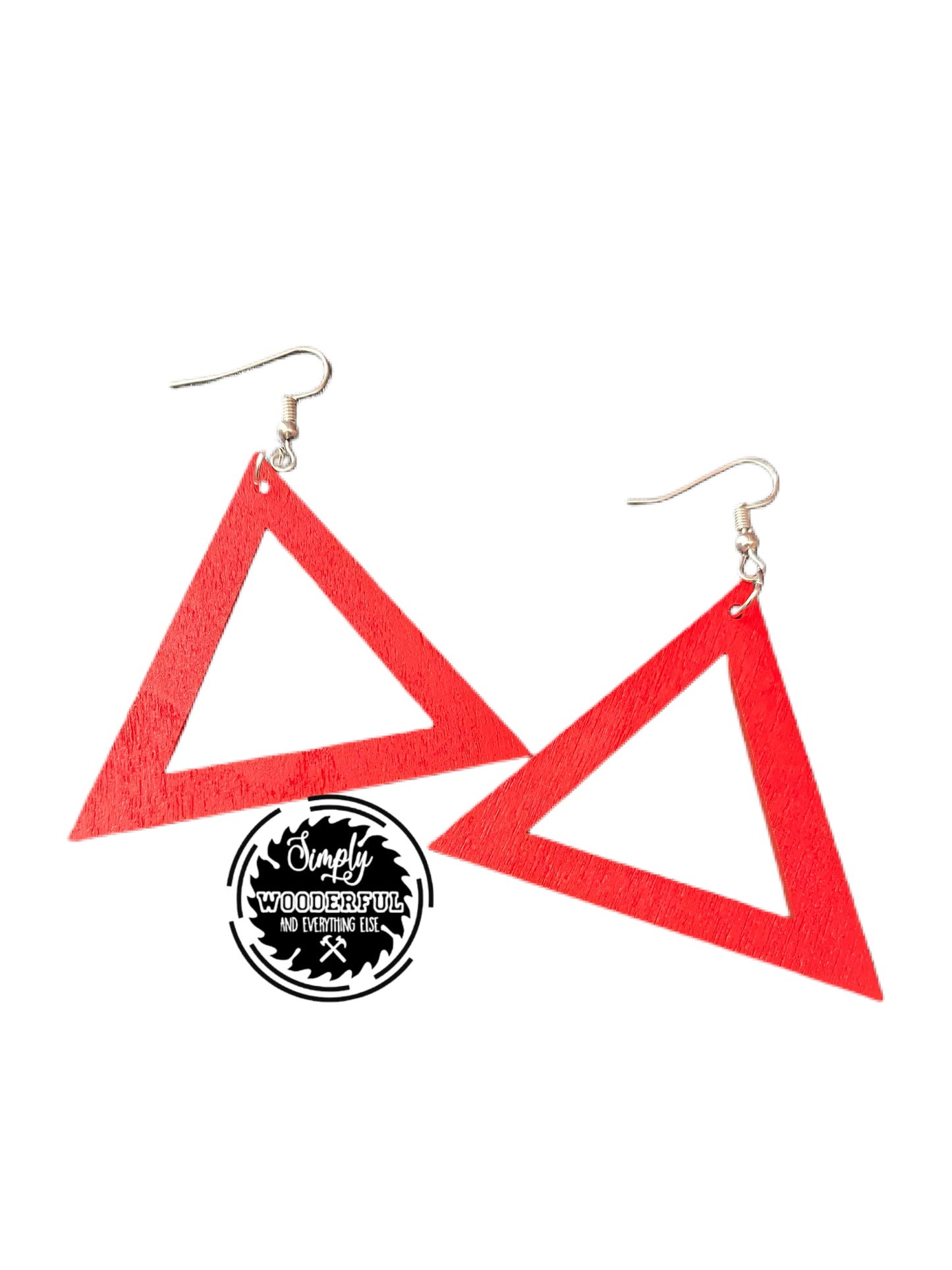 Wooden Pyramid Earrings