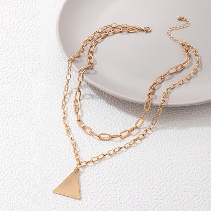 Double Chain Pyramid Necklace