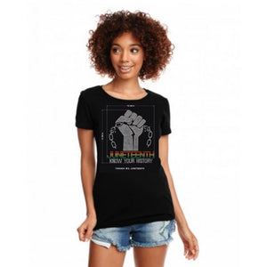 Juneteenth Know Your History Bling  Tee