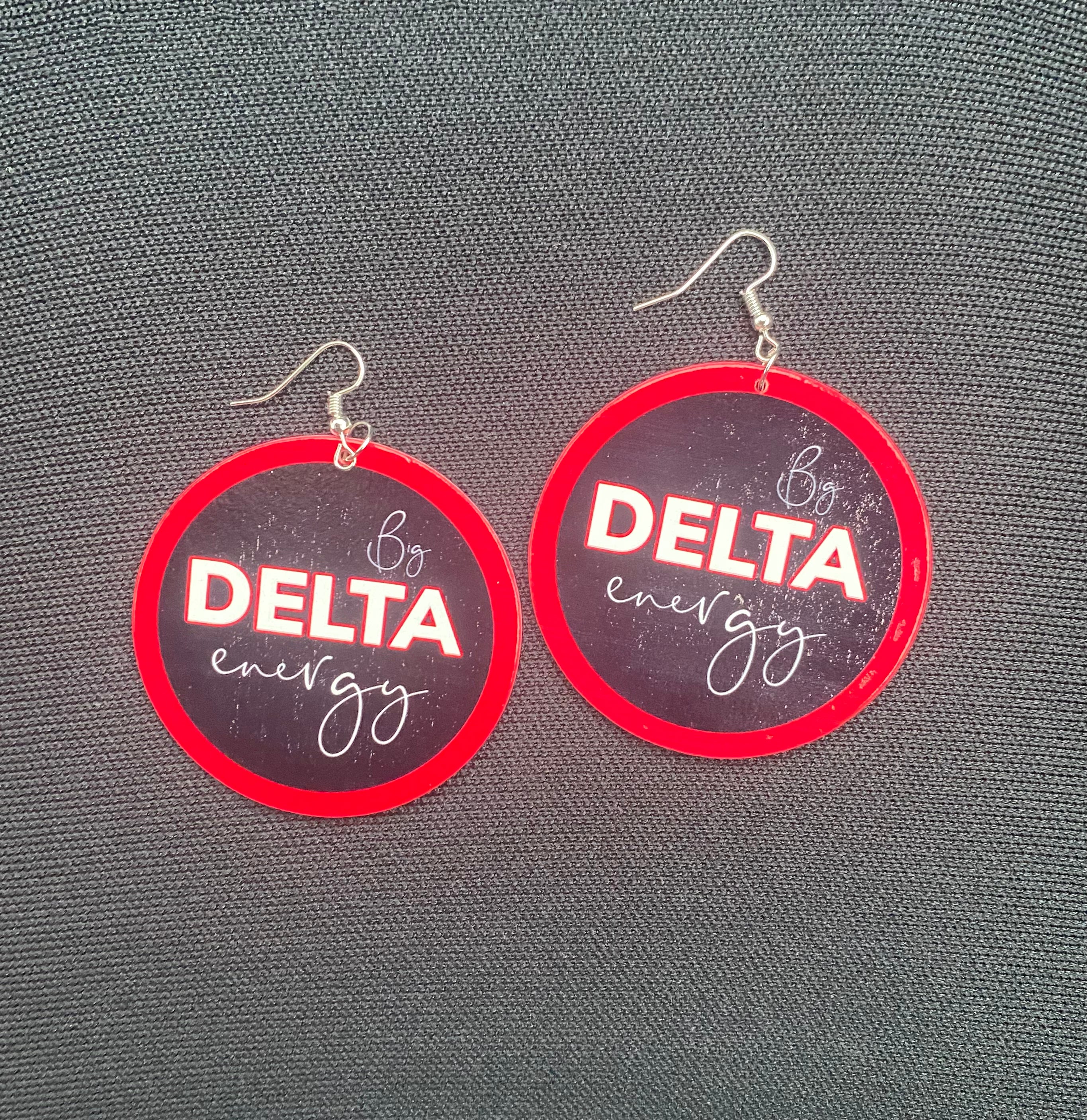Big Delta Energy wooden earrings