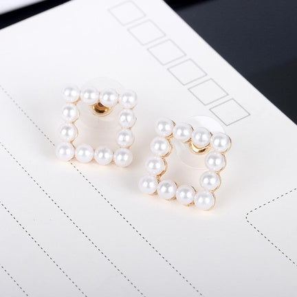 Pearls Squared Stud Earrings