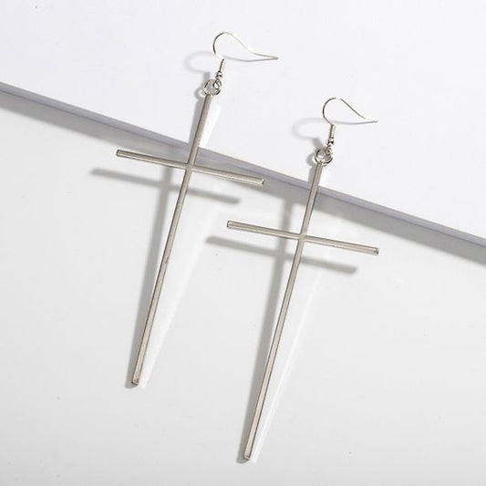 Silver Cross Earrings