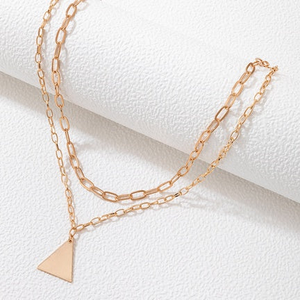 Double Chain Pyramid Necklace