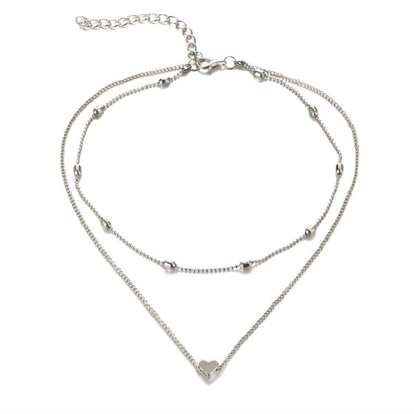 Double Strand Heart Necklace
