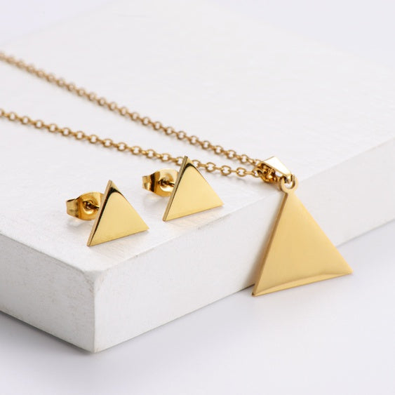 Solid Pyramid Necklace Set