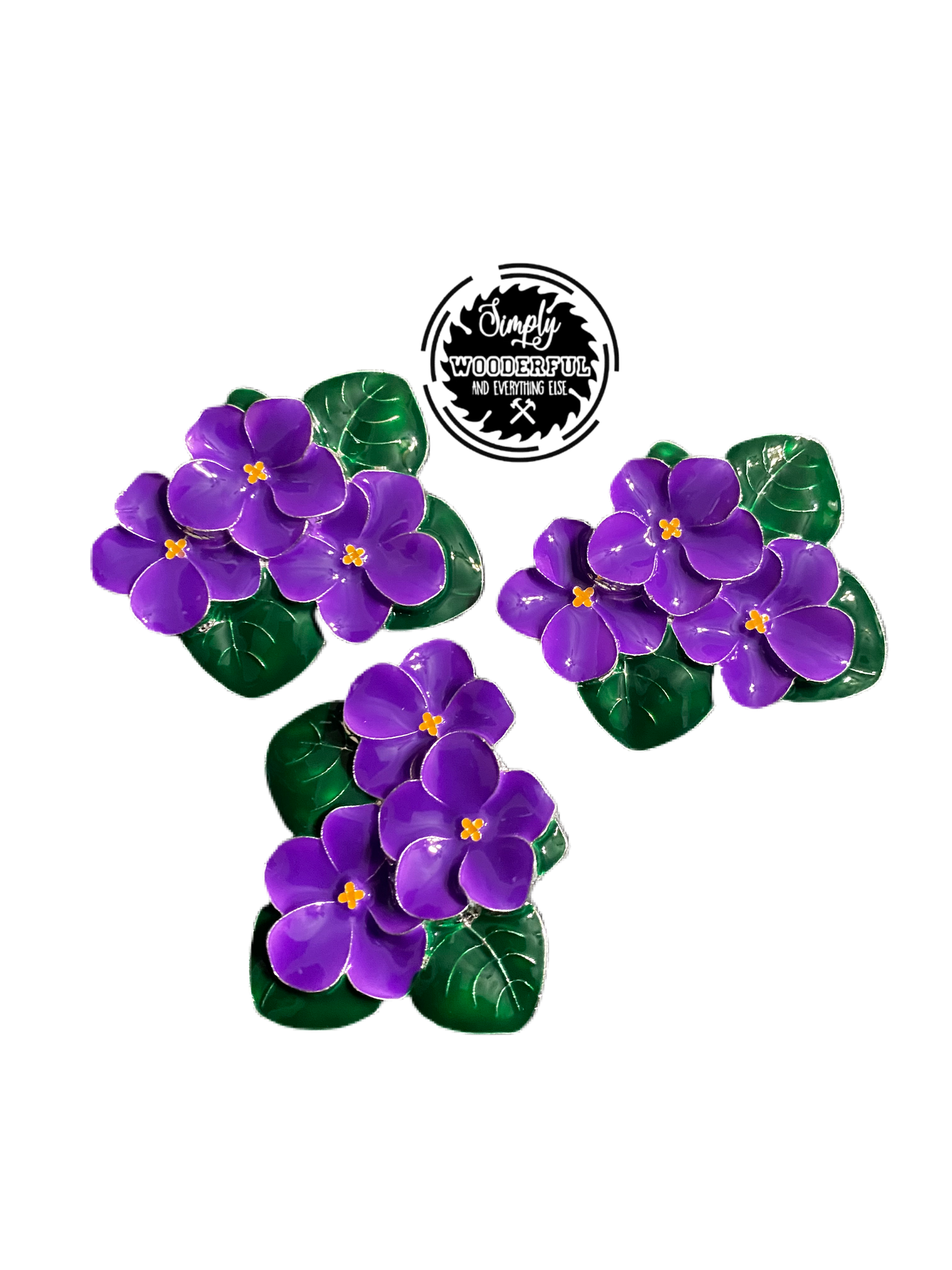 African Violet Brooch