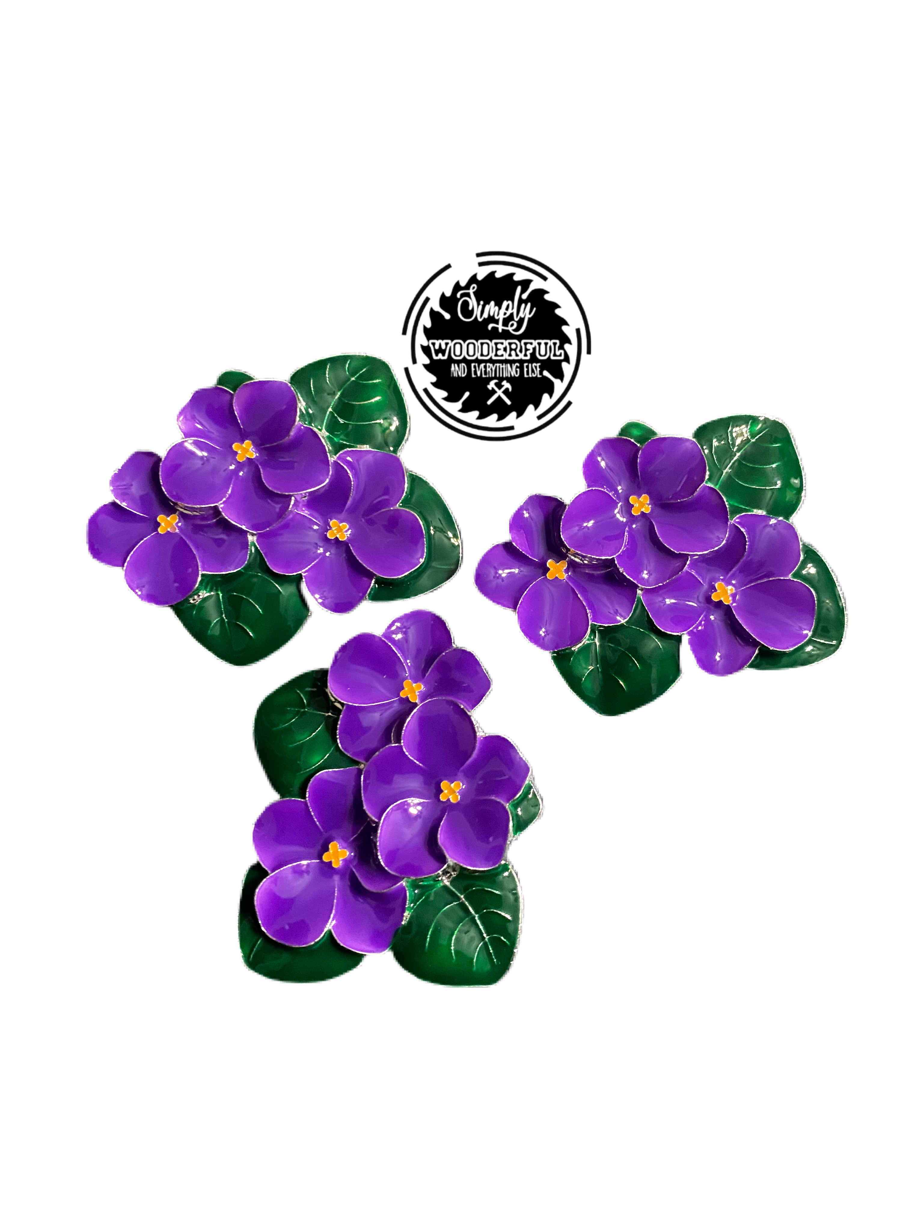 African Violet Brooch