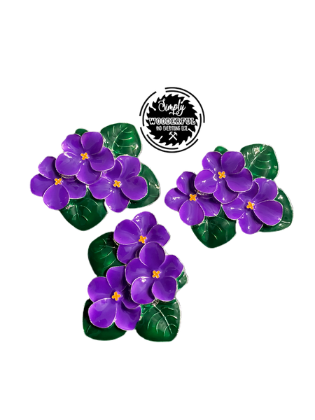 African Violet Brooch