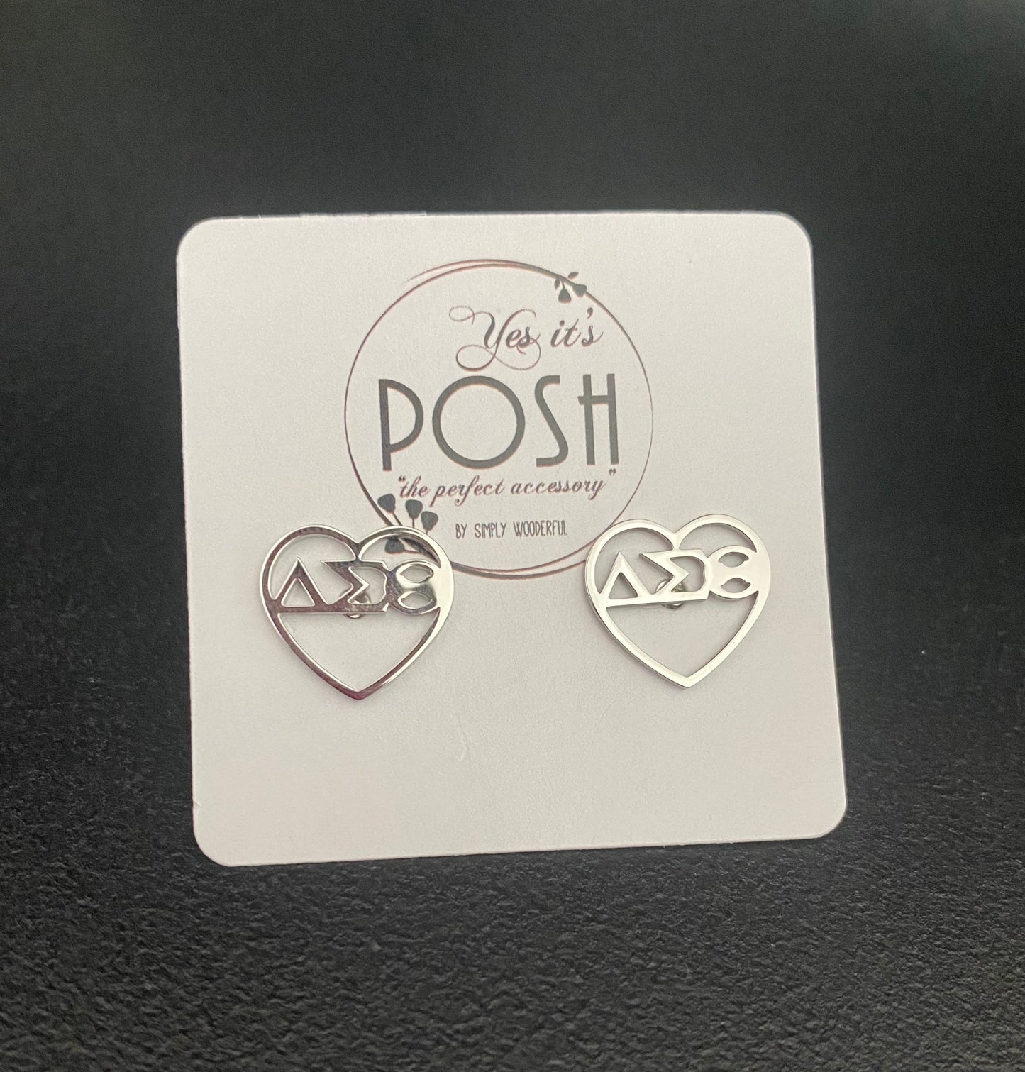 ΔΣΘ Heart Ear Studs