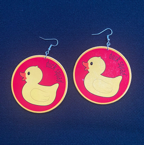 Duck Squad wooden earrings