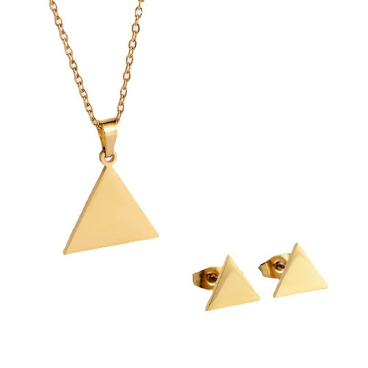 Solid Pyramid Necklace Set